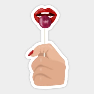 lollipop and lips Sticker